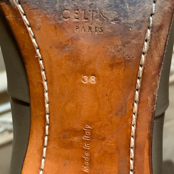 Céline taupe leather riding boots - Picture 7 of 13